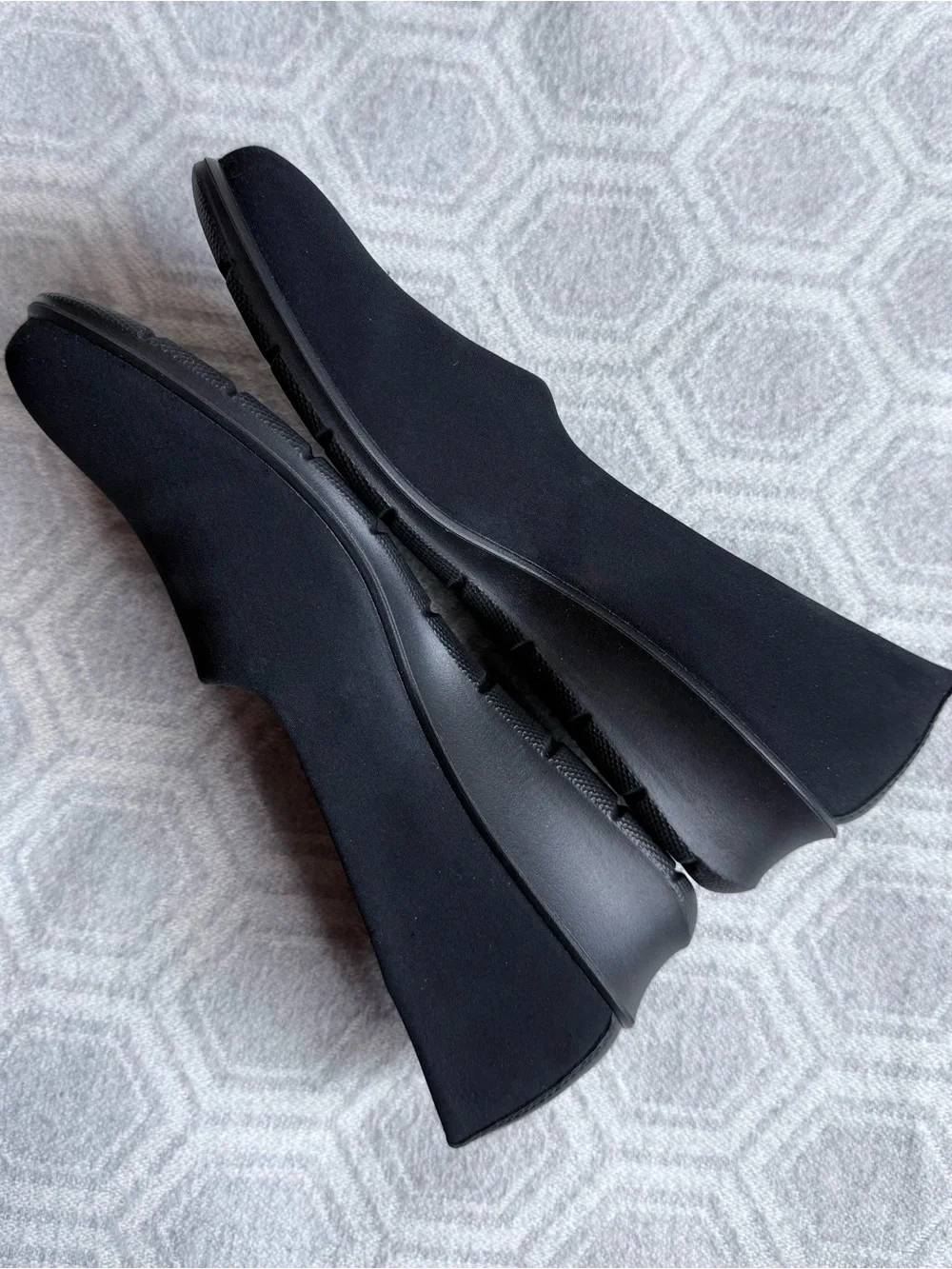 ECCO Felicia Stretch Shoes Black Leather Textile Slip On Women’s EU 40 US 9
